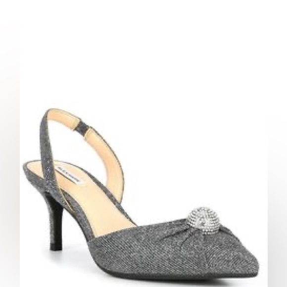 Alex Marie Allyn Shimmer Rhinestone Ornament Slingback - Dark Silver - Picture 1 of 7
